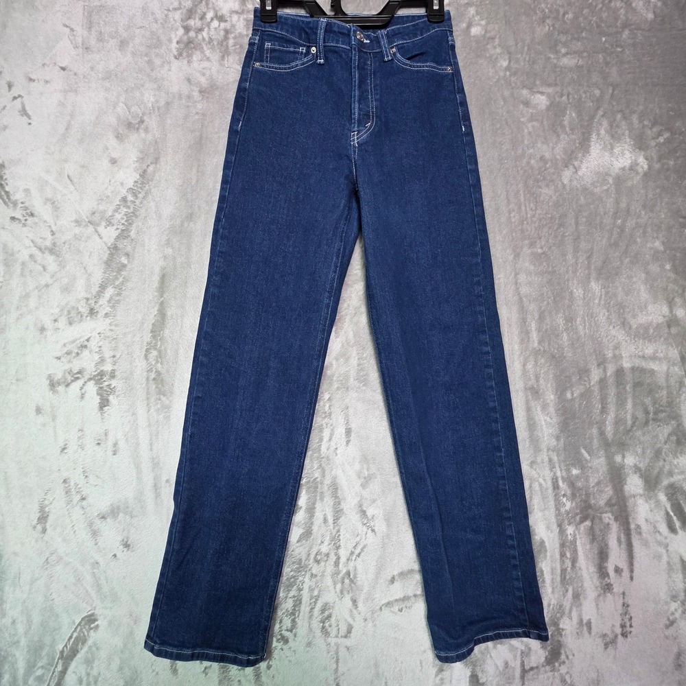 Wild Fable Super High Rise Straight Leg Jeans Dark Wash Blue Size 0